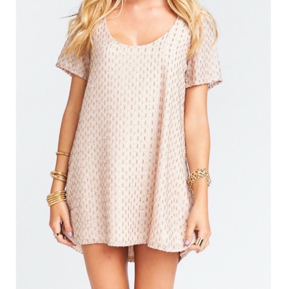 Show Me Your Mumu Waterfall Sequin Demi Dress Blush - Picture 2 of 11
